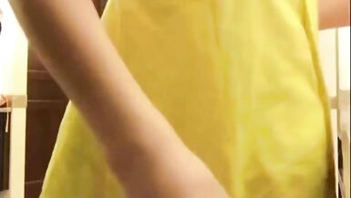 Asian Ladyboy masturbating and cumming in a public bathroom - 6 image