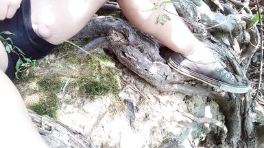 Trans Cutie Lily Pees on a Park Trail next to the Water - 13 image