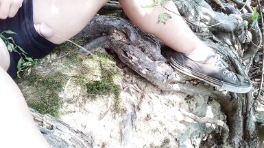 Trans Cutie Lily Pees on a Park Trail next to the Water - 15 image