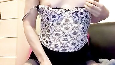 Cock play & pussy teasing in basque & stockings! - 3 image