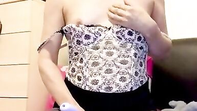 Cock play & pussy teasing in basque & stockings! - 4 image