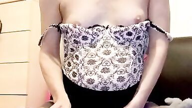 Cock play & pussy teasing in basque & stockings! - 5 image