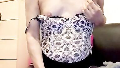 Cock play & pussy teasing in basque & stockings! - 7 image