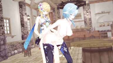 Genshin Impact - Futa Lumine Fuck Eula at Tavern - 9 image