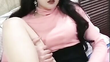 Sexy horny asian ladyboy masturbating with a jerk off machin - 11 image