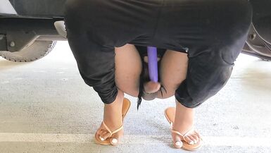 Latina Sissy Cums In Public Parking Lot - 15 image