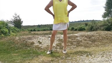 Kathy flashing again in the forest - 13 image