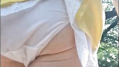 Kathy flashing again in the forest - 5 image