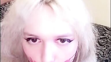 Tgirl Body Writing Whore Deepthroats and Gags on Dildo - 8 image