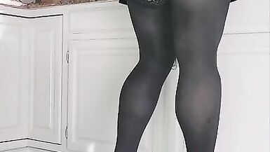 Sissy maid does dishes with a vibrating plug and chastity - 13 image