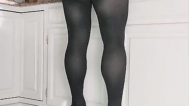 Sissy maid does dishes with a vibrating plug and chastity - 9 image